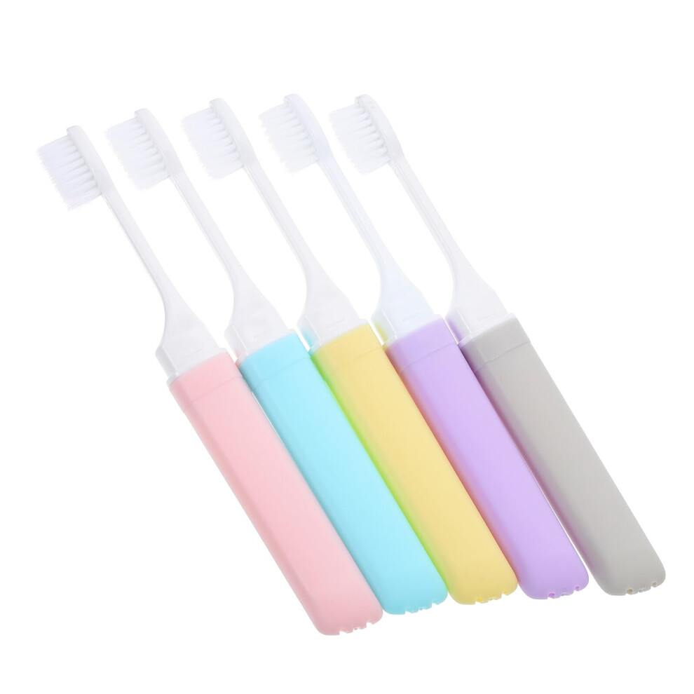 Travel Toothbrush Set with Soft Bristles, Foldable Design for Adults, Compact and Hygienic Storage