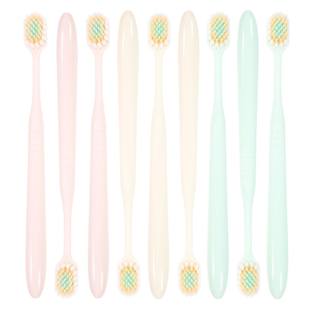 9pcs Soft Bristle Toothbrush Extra Soft Bristles Wide Thin Head for Sensitive Gums Travel