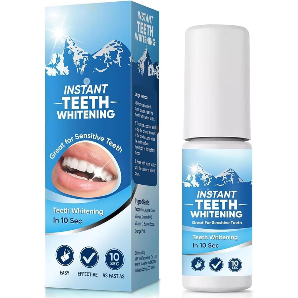 Teeth Whitening Tooth Paint Kit with Instant Cosmetic Whitening, QuickDry, GumSafe Formula