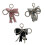 Elegant PU Leather Bowknot Keychain With Pearls And-Silver 2
