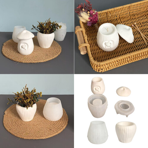 Detailed Mushroom Shaped Silicone Mold For Making-vase mold 2