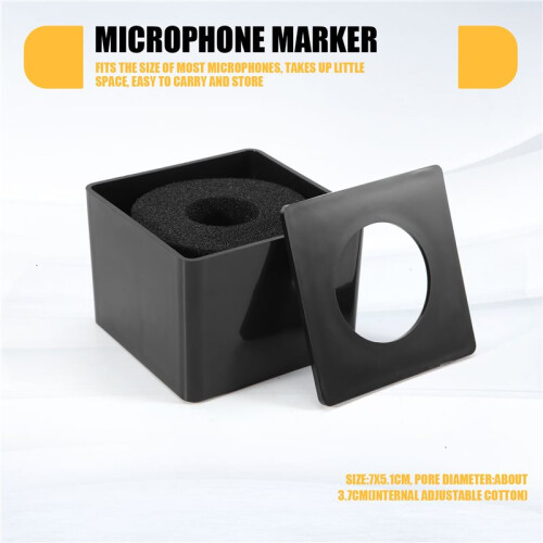 10Pcs Microphone MarkFlag Mic Station- Square Interview Box Stand Flags Shaped Holder Reporter Injection,Black 1
