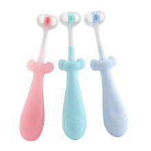 Kids Toothbrush with Soft Gentle Bristles and Ergonomic Nonslip Grip, Cute 3Sided Design, 3pcs