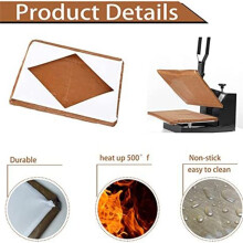 2 PCS Heat Press Platen Wrap Cover, Heat Resistant Protector for Protecting Sublimation Heat Pressing Machine B White