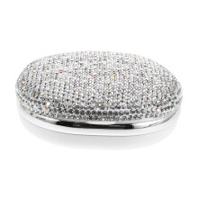 Rhinestone Retainer Case with Mirror, Stylish Aligner Holder for Travel and Orthodontic Storage
