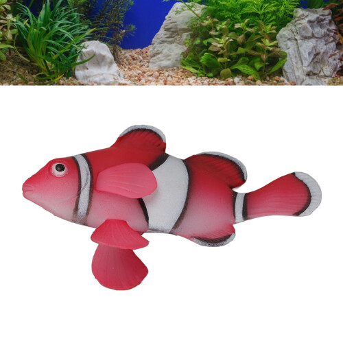 Silicone Floating Clownfish Decoration with Glowing Effect, Red