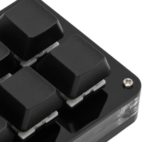 Mini 6-Key Programmable Mechanical Keyboard with Knob - Matte/Glossy Black 2