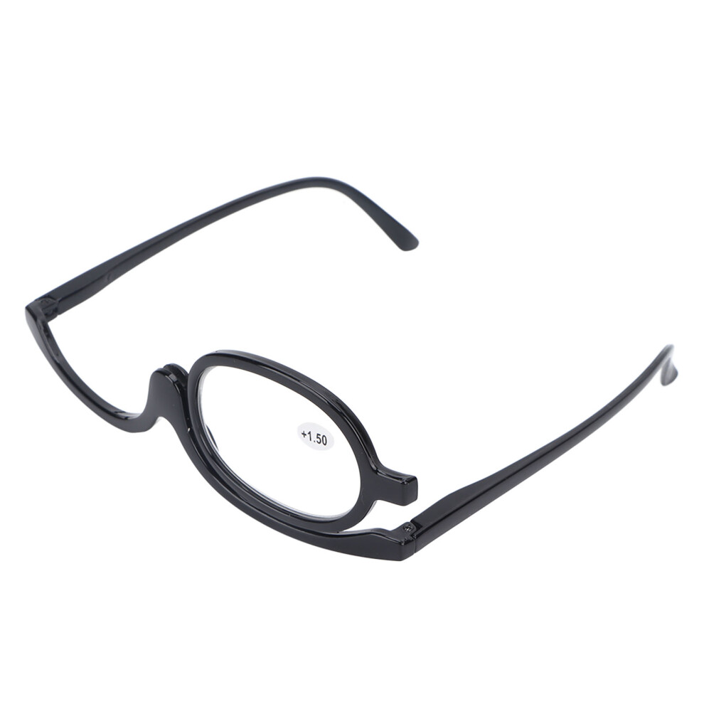 Magnifying Makeup Glasses Eye Flip Down Lens Black +1.50