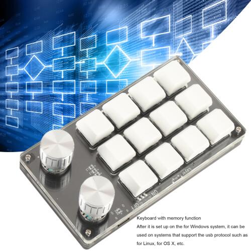 One Handed Macro Mechanical Keyboard 12 Keys DIY Programmable Lab Office Gaming 2