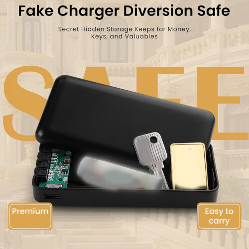 Unassuming Power Banks Lookalike Container To Securely-Black 1