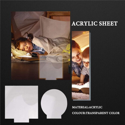 2mm Acrylic Sheet Clear Cast for Plexiglass with Double Sided Protective for LED Light Base Signs DIY Display 6 Pcs