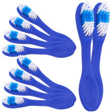 Travel Toothbrush Set of 10 Mini Soft Bristle Compact Head Short Handle for Easy Disinfection
