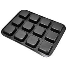 Mini-Kastenbackformen 12-fach, karbonstahl, antihaftbeschichtet, 26,7x35,5 cm