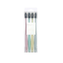 4/8 PCS Soft Bristle Travel Toothbrush for Adults and Couples, Compact Black Design