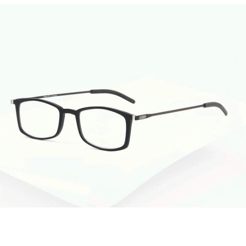 Blue/Light/Black Ultrathin Blocking Reading Glasses With Case, Hd Square Lenses, +1.00