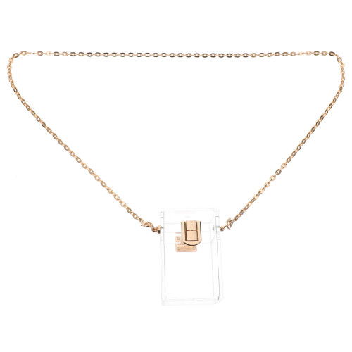 Transparente Damen Geldbörse Lippenstift Münztasche Mit Kette