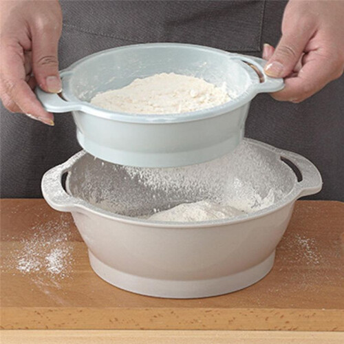 Kitchen Flour Sieve Strainer Handheld Semi-Automatic Sugar Sifter Powder Shaker Space-Saving Kitchen Baking Tool L 2