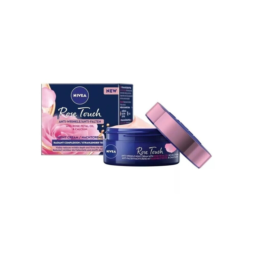 Nivea Cream Rose Care Anti-Wrinkle Night With Nourishing Calcium & Creatine 50Ml