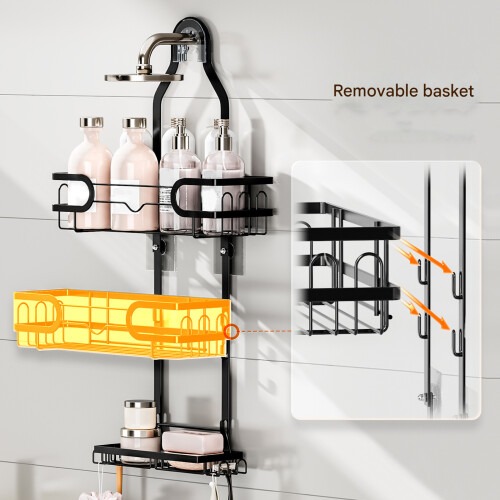 Space Saving Shower Storage Rack Having Detachable Wire 1