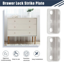 10 Pcs Home Office Silver Tone Metal Right Angle Drawer Lock Strike Plate