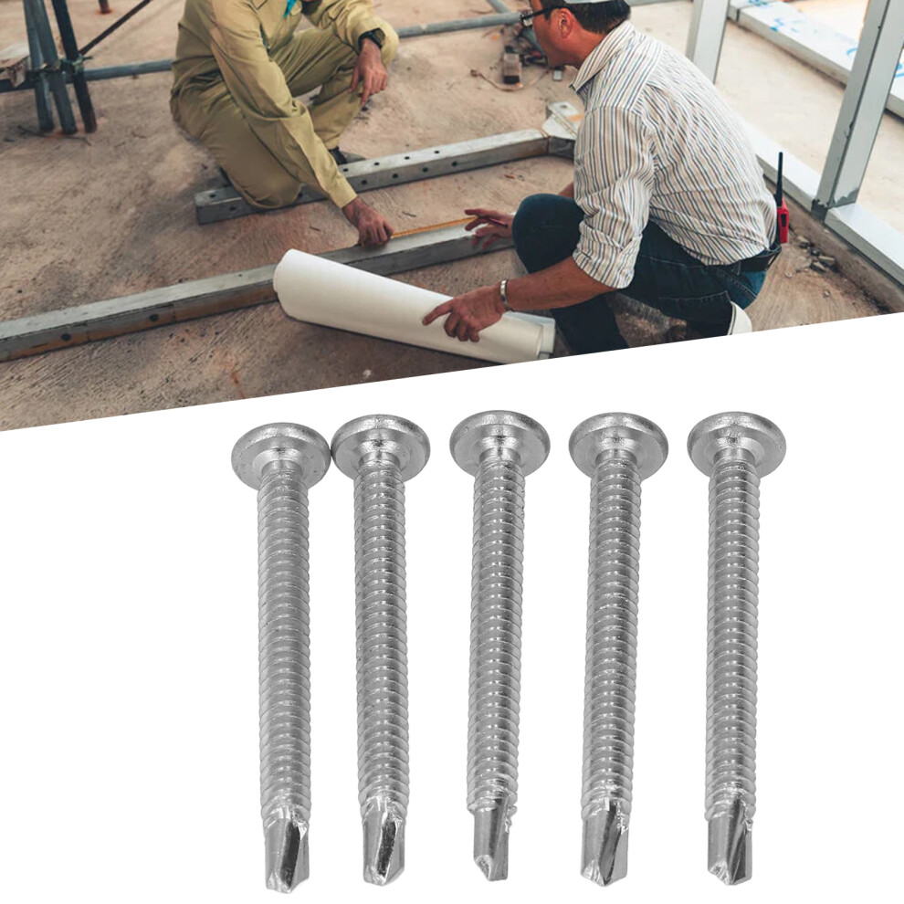 50Pcs Galvanized Carbon Steel Self Drilling Screws 4.8X50mm 8761390347312