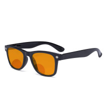 Blue Light Blocking Bifocal Reading Glasses for Women, Orange Tint, Black Frame +3.00