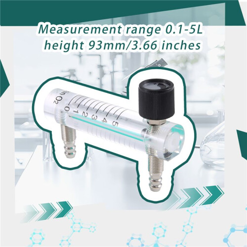 0.1-5LPM 1L Oxygen Flow Meter Flowmeter with Control Valve for Oxygen Air Gas 1