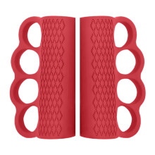 Flexible Silicones Exercise Grip For Powerlifting Muscle-Red