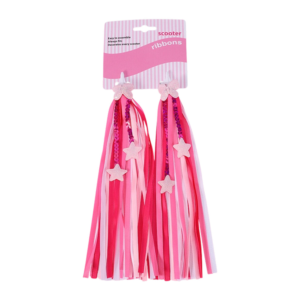Fashion Bike Handlebar Streamers Colorful Bike Tassels-Pink 7754002211188