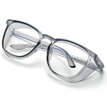 Blue Light Blocking Reading Glasses 2.0x UV Protection AntiSaliva Safety Gray Rectangle Frame