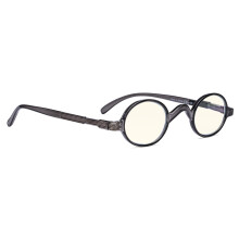 Vintage Round Reading Glasses +3.00 Blue Light Filtering Grey Frame for Close Work