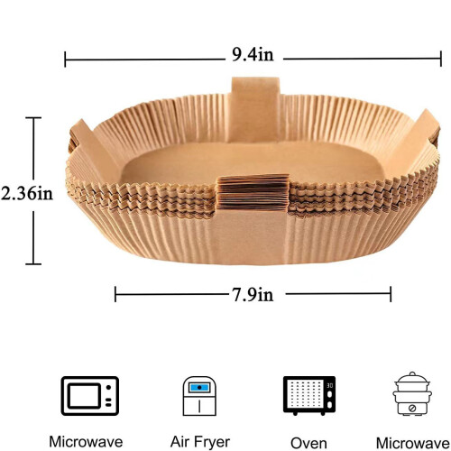 Airfryer wegwerppapier met handvat 50-pack Nature 20 cm 1