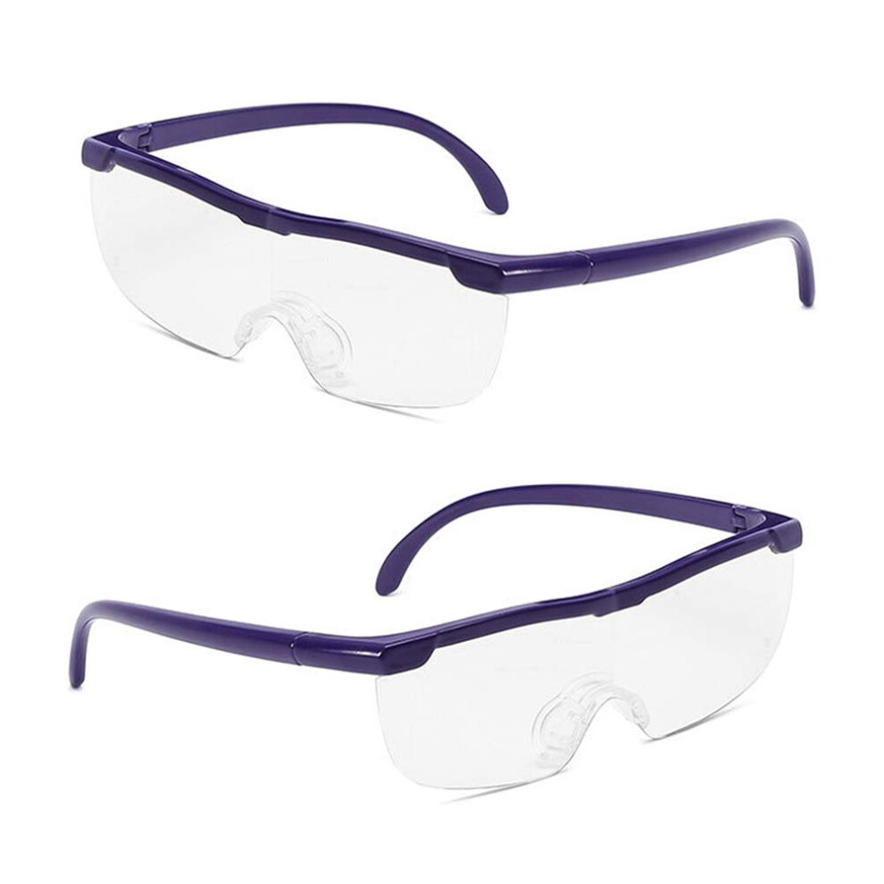 Half Frame Reading Glasses 2.50 Diopter Sports Style Purple Black Pack of 2 with 1.6X Magnification