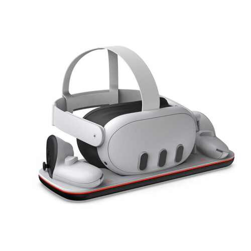 For Meta Quest 3S VR Helmet Charging Base Support VR Header Handles Charging with Led Light Bar 1