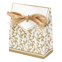 40 Pcs Gift Bags with Gold Pattern Bow, 6.8x3.7x8.3cm, Party Decor
