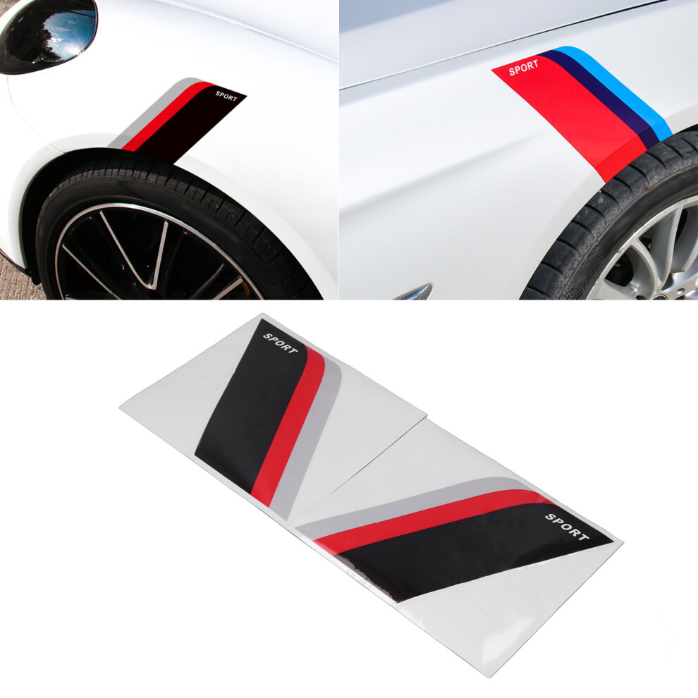 2Pcs Car Vinyl Stickers Waterproof Sports Style Body Decals For Vehicles Black 5001390348746