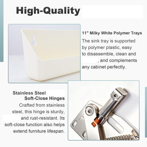 Slow Close Hinge Under Sink Shelf Tray Plastic-A scissor suit 1
