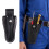 Porte-ciseaux élégants en cuir noir, compacts et portables, 2
