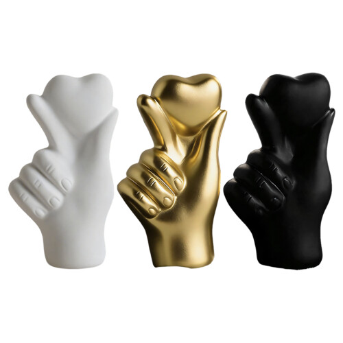 Liebes-Handgeste-Harzfigur-Ornament für-Schwarz 1