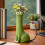 Unique Whimsical Cats Shape Vases For Home-light green cat 4