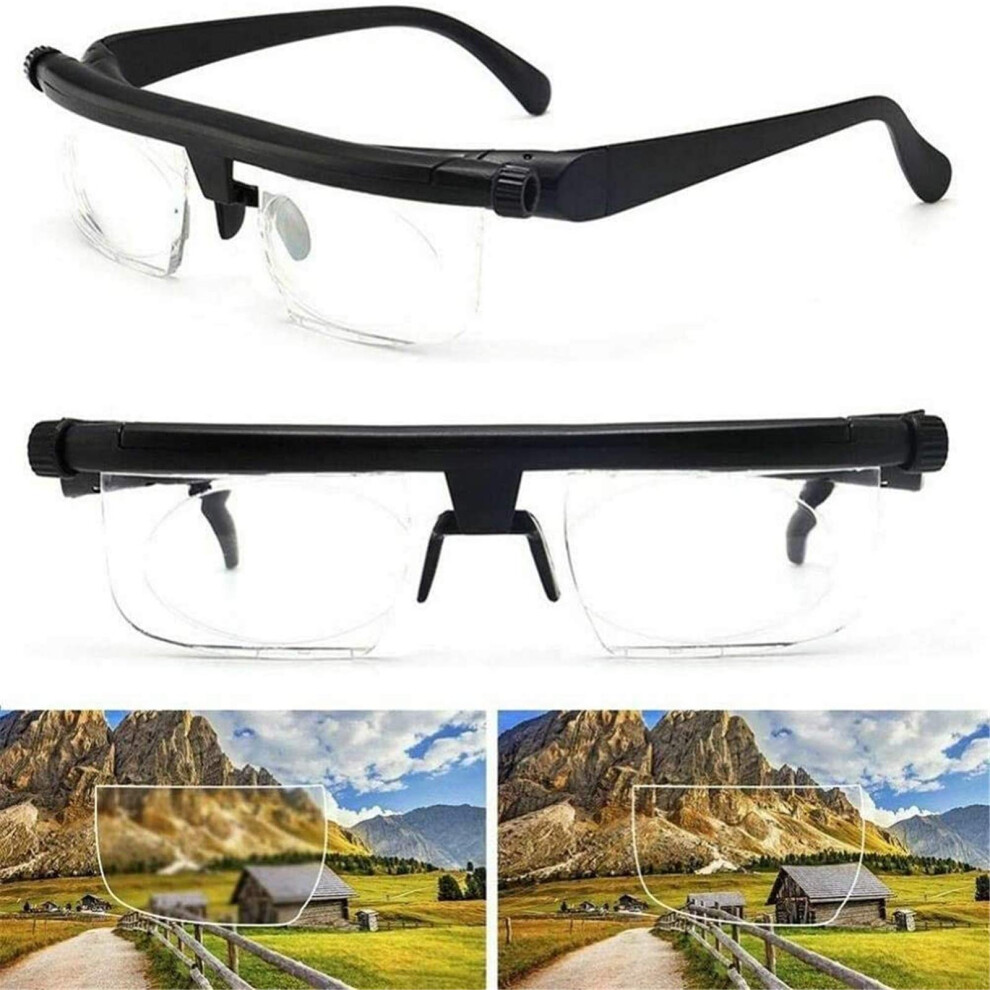 Adjustable Reading Glasses with Dial Adjustable Focus Lenses for Myopia and Presbyopia, Lightweight Frame (1pc)