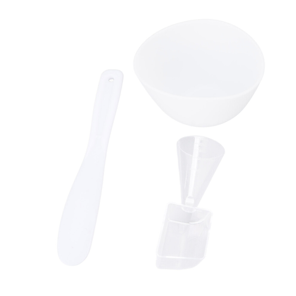 3pcs Silicone Face Mask Bowl Spatula Set - Reusable, Washable, White