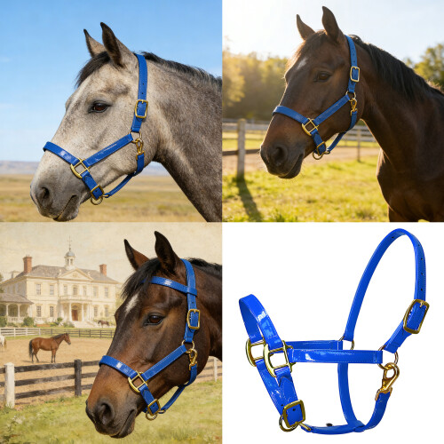 Leather Horse Bridle Headstall With Rusts Resistant-Red L 2