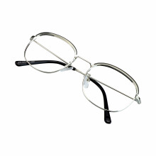 Blue Light Blocking Reading Glasses 4.25x Magnification Anti Glare Silver Frame for Eye Strain
