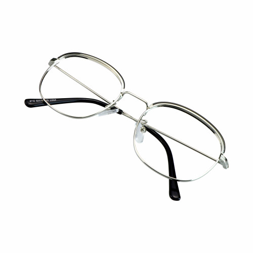 Blue Light Blocking Reading Glasses 4.25x Magnification Anti Glare Silver Frame for Eye Strain