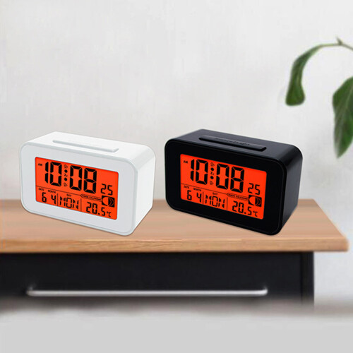 Modern Digital Alarm Clock with Bright Backlights-White 1