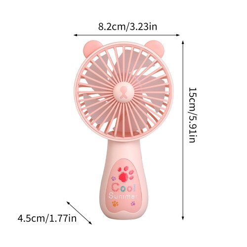 Portable 3 Speed Rechargeable Handheld Fan Desktop Stand-Yellow 2