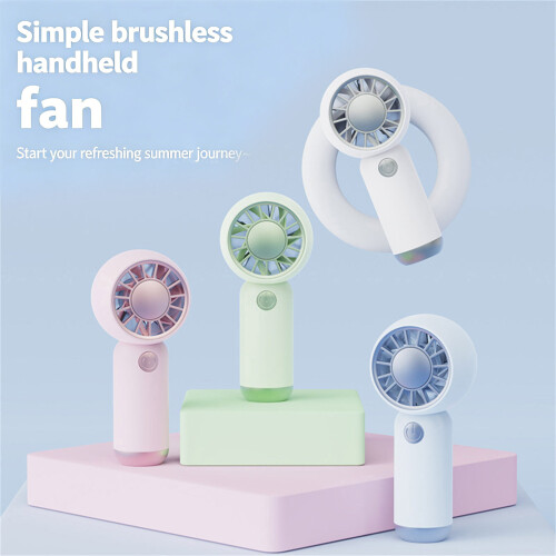 Small Handheld Fan Plastic Texture Suitable for Indoor-Green 2