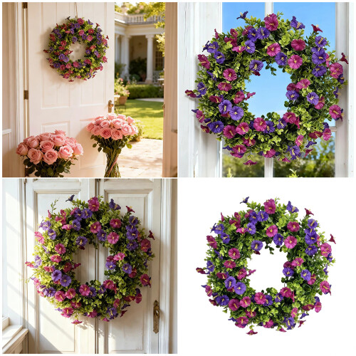 Handgefertigte Blumenringe mit Blütenblättern aus weichen-40cm 2