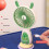 Portable 3 Speed Rechargeable Handheld Fan Desktop Stand-Yellow 6